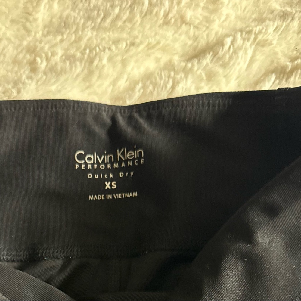 Calvin Klein Black Leggings, wide legged style.